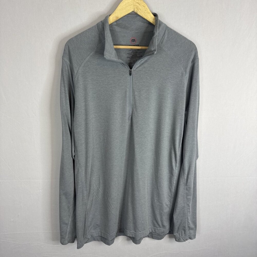 TravisMathew‎ CEWP 1/4 Zip Pullover Gray XL Performance Stretch Golf Layer